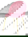 Krzesło tapicerowane CAMILA PINK VELVET GOLD